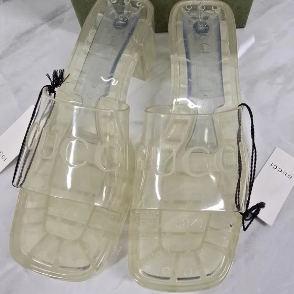 Gucci Women's Clear Slide Sandals - Picture 4 of 12